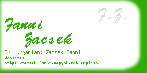 fanni zacsek business card